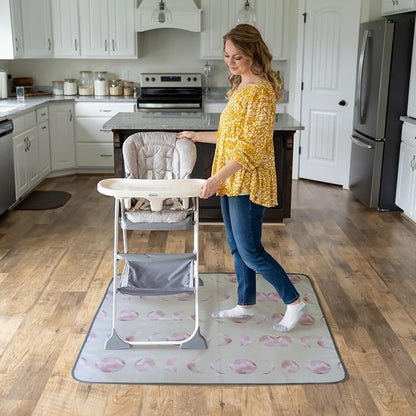 Splat Mat for Baby – Under High Chair Floor Mat Protects Wood, Vinyl and Carpet from Spills – Waterproof Triple Layer Baby Mat with Anti-Skid Backing Deters Bunching and Sliding (51” x 51")