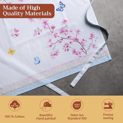 Maison d' Hermine 100% Cotton Apron for women with Pocket Kitchen Chef Apron for Men Cooking Spring Summer