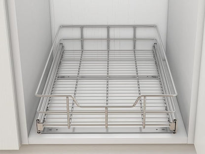 Pull Out Cabinet Organizer 9" W X 17" D, Slide Out Drawers For Kitchen Organizers and Storage, Pull Out Drawers For Cabinets Capacity Heavy Duty Caddy, Cabinet Shelves Chrome-Plated, Bathroom Pantry