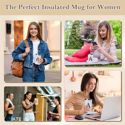20 Oz Insulated Coffee Cup with Lid Car Tumbler Travel Mug Women Wife Husband Happy Birthday Wedding Romantic Gift Best Cool Day Personalized Unique Special Cute Custom Christmas Xmas Valentines Ideal