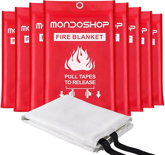 Mondoshop Emergency Fire Blanket for Camping Grill Fire Retardant Blanket for Home Kitchen - Fireproof Blanket for Picnic, Grill, Car, Office, Warehouse, School, Fireplace
