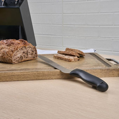 Restaurantware Sensei Back of the Haus - 8-inch Offset Bread Knife - Professional Chef's Kitchen Knife - Durable German Steel - Stain Resistant - With HACCP Coding For Food and Allergen Safety