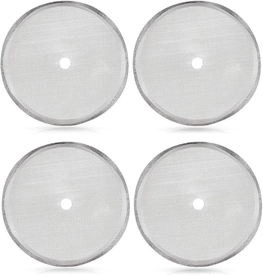 Secura French Press Replacement Screens, Stainless Steel Reusable Mesh Filter for 34 Ounce, 1 Liter Coffee Press, 4 Pack