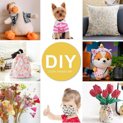 7 pcs/lot Fabric Bundles Top Cotton 19.69" x 19.69" (50cm x 50cm) Quilt, Pre-Cut Squares Sheets for Patchwork Sewing Quilting Crafting, Green Floral.