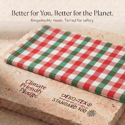 Urban Villa Christmas Kitchen Towels 100% Cotton Dish Towels for Kitchen (Set of 6) 20”x30” Dish Cloths Absorbent Kitchen Linen Set with Hanging Loop Perfect for Drying Dishes Cleaning – X MAS Checks