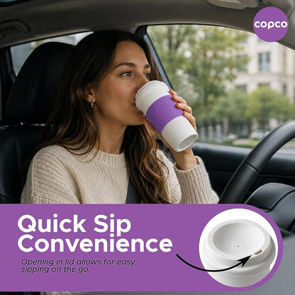 Copco Acadia 16 oz Reusable To-Go Travel Mug - BPA-Free Insulated Coffee Cup with Double-Wall Insulation, Spill-Resistant Lid & Non-Slip Rubber Grip - Dishwasher Safe (Lilac)