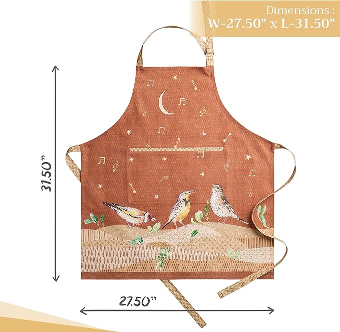 Maison d' Hermine 100% Cotton Apron for women with Pocket Kitchen Chef Apron for Men Cooking Spring Summer