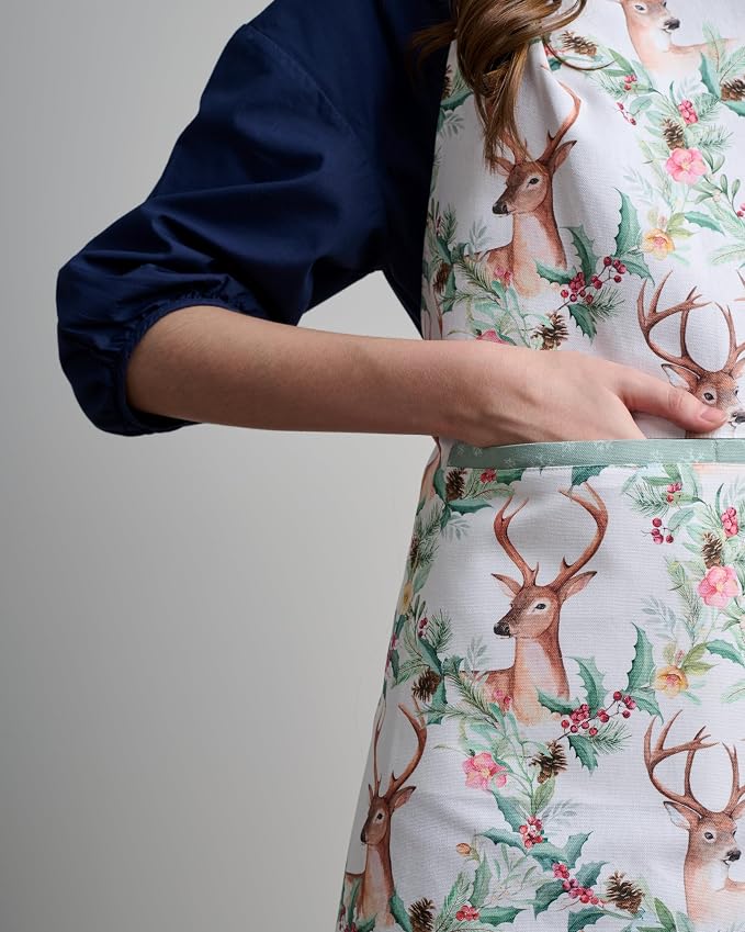 Maison d' Hermine 100% Cotton Apron for women with Pocket Kitchen Chef Apron for Men Cooking Spring Summer
