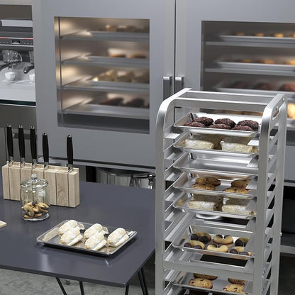 10 in. x 13 in. Quarter Size Aluminum Bun. / Sheet Pan | Ideal for baking, roasting, cooling, prepping, or storing - a must-have in restaurants, bakeries, and busy kitchens.