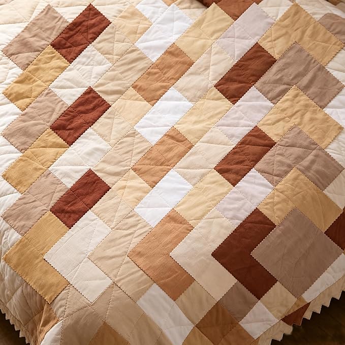 Nodsaw 42Pcs Solid Fabric Charm Packs for Quilting 5 inch, Cotton Quilting Fabric Squares 5x5 inch for Quilting, Sewing, Quilt, Bags, Apparel, and Crafts - Brown White Cream Ivory Natural Parchment