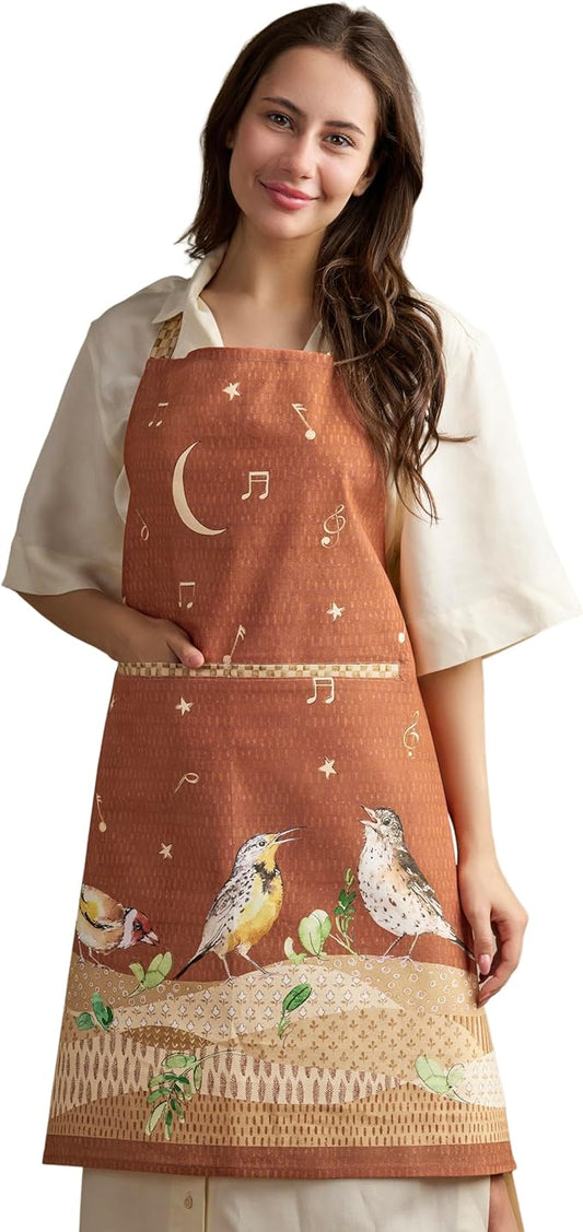 Maison d' Hermine 100% Cotton Apron for women with Pocket Kitchen Chef Apron for Men Cooking Spring Summer