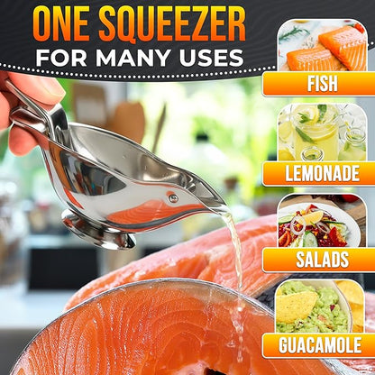 Lemon Squeezer Stainless Steel Manual Juicer – Press More Juice with Less Effort, Bird Lemon Squeezer with Pour Spout, Manual Lemon & Lime Press, Mess-Free Hand Juicer for Cocktails, Cooking & Drinks