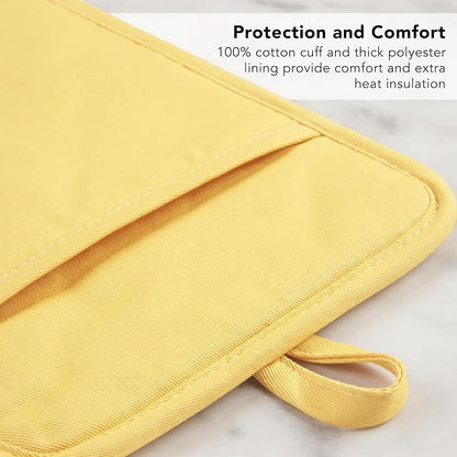 KITCHENAID Ribbed Soft Silicone Pot Holder 2-Pack Set, 2025 Color of the Year, Butter Yellow, 7"x9"