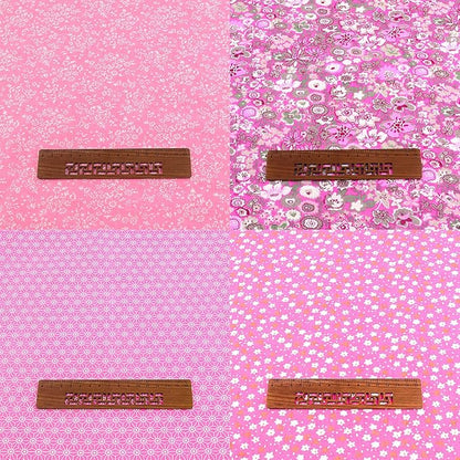 100% Cotton Fabric for Sewing Bundle: 8 Pre-Cut Floral Squares (20"x20"), Breathable, DIY Patchwork Quilting Fabric in Pink