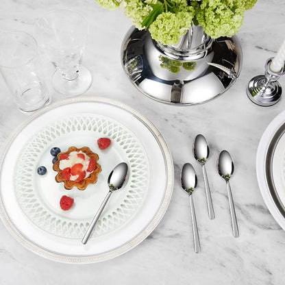 KEAWELL Premium Aline 4-Piece 5.8 inch Spoon Set – 18/10 Stainless Steel Silverware with Mirror Polish, Dishwasher Safe for Table Setting and Entertaining (4, Small Spoons)