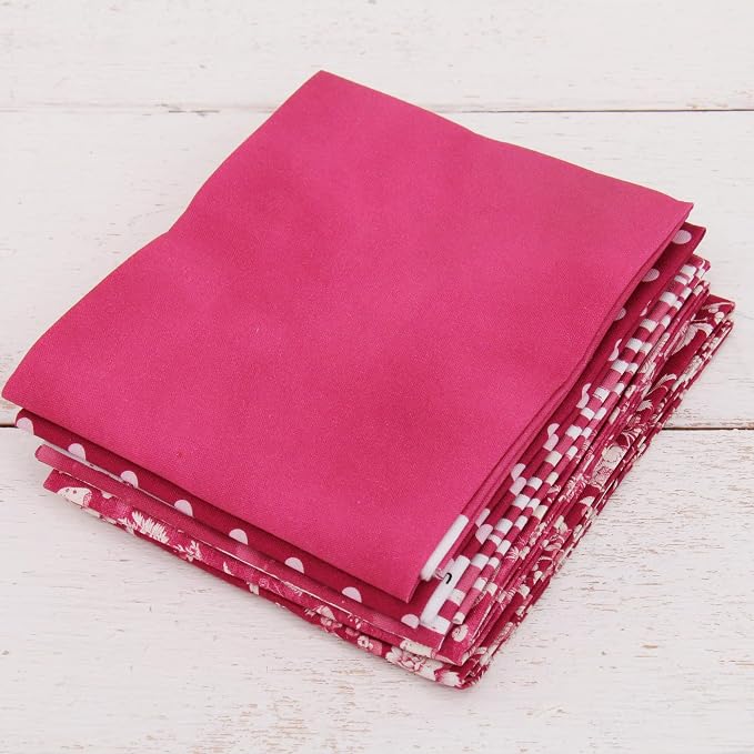 Threadart Exclusive 5 Fat Quarter Bundles - Burgundy Vintage Prints 100% Cotton Fabric - Premium 100% Cotton Quilting Fabric - No Duplicates - Full Size Fat Quarters 18"x21" - Burgundy