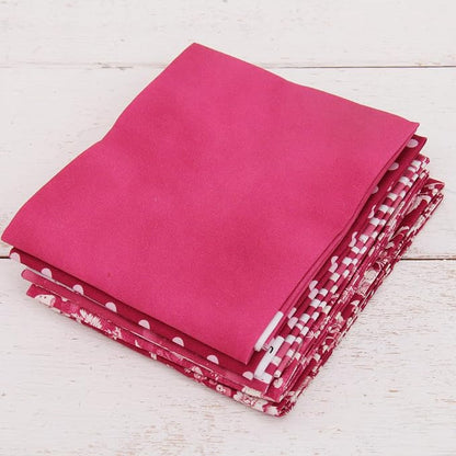 Threadart Exclusive 5 Fat Quarter Bundles - Burgundy Vintage Prints 100% Cotton Fabric - Premium 100% Cotton Quilting Fabric - No Duplicates - Full Size Fat Quarters 18"x21" - Burgundy