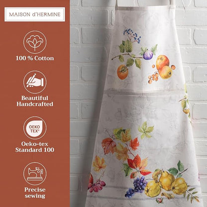 Maison d' Hermine 100% Cotton Apron for women with Pocket Kitchen Chef Apron for Men Cooking Spring Summer