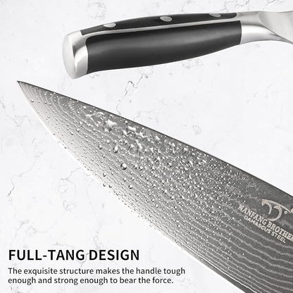 NANFANG BROTHERS Knife Sets for Kitchen with Block, Damascus Kitchen Knife Set with Block, ABS Ergonomic Handle for Chef Knife Set and Kitchen Shear