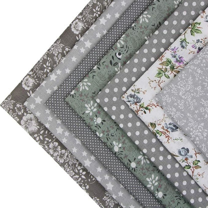 aufodara 7pcs 20” x 20” Cotton Fabric Squares Patchwork Bundle Making Supplies Quilting Weight 120 g/m² for Sewing Quilt DIY Artcraft Handwork (Grey)