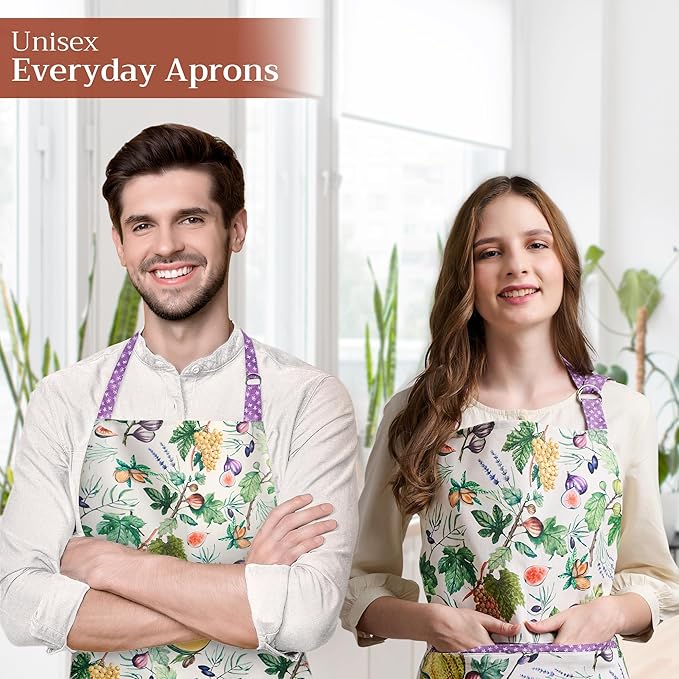 Maison d' Hermine 100% Cotton Apron for women with Pocket Kitchen Chef Apron for Men Cooking Spring Summer