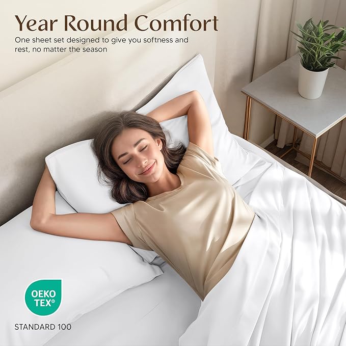 Utopia Bedding Twin Sheet Set – 3 Piece Bed Sheets for Twin Size Bed, Soft and Breathable Microfiber, Includes 1 Fitted Sheet, 1 Flat Sheet and 1 Pillowcase – Oeko Tex (White)