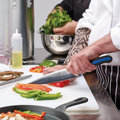 Sof-Tek, 10" Cook's Knife, Soft Grip Handle,Silver/Black/Blue