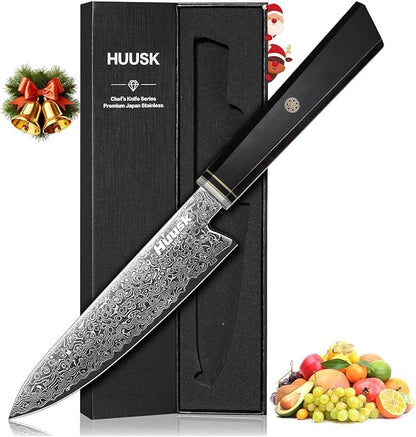 Huusk Damascus Utility Knife Japanese, Gifts for Men Women