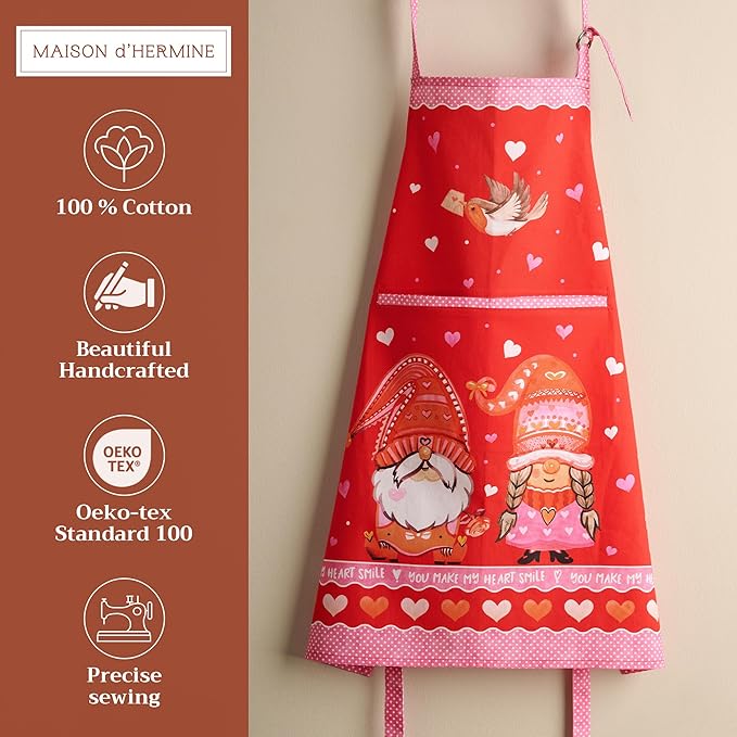 Maison d' Hermine 100% Cotton Apron for women with Pocket Kitchen Chef Apron for Men Cooking Spring Summer