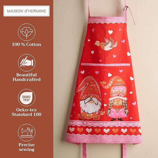 Maison d' Hermine 100% Cotton Apron for women with Pocket Kitchen Chef Apron for Men Cooking Spring Summer