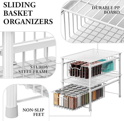Simple Houseware Stackable Basket Drawer, White