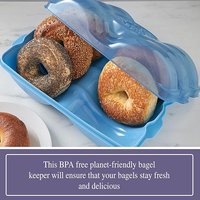 Touch Up Cup Bagel Fresh Holder Container Bread Storage Keeper Saver, Airtight and Reusable, BPA-Free, As Seen On Shark Tank Products, Pack of 1, Holds 6 Bagels