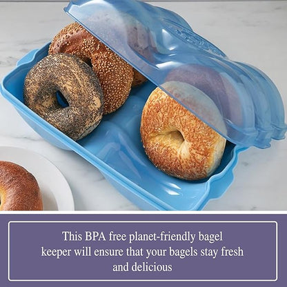 Touch Up Cup Bagel Fresh Holder Container Bread Storage Keeper Saver, Airtight and Reusable, BPA-Free, As Seen On Shark Tank Products, Pack of 2, Holds 12 Bagels