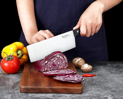 7.5-Inch Chef Knife Santoku – Full Tang Razor-Sharp High Carbon Stainless Steel Blade – Hollow Grind Edge – Ergonomic Grip Handle – Professional Kitchen Knife, Black