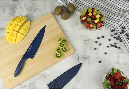 Kai PRO Pure Komachi 2 Chef's Knife 8”, Thin, Light Kitchen Knife, Ideal for All-Around Food Preparation, Hand-Sharpened Japanese Knife, Perfect for Fruit, Vegetables, and More,Navy