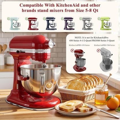 Mixer Mat Slider Compatible with KitchenAid 5-8 Qt Bowl-Lift Mixer - Thickened Acrylic Appliance Sliding Tray Kitchen Countertop Storage Mover Caddy for Kitchen Aid Professional Stand Mixer, Clear