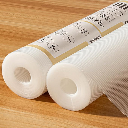 FEXIA Shelf Liners for Kitchen Cabinets Non-Slip Drawer Liner 14 Inches x 20 FT x 2 Rolls Waterproof & Oil-Proof Non Adhesive Durable Material Shelf Paper Fridge Liner for Shelves (2 Rolls)