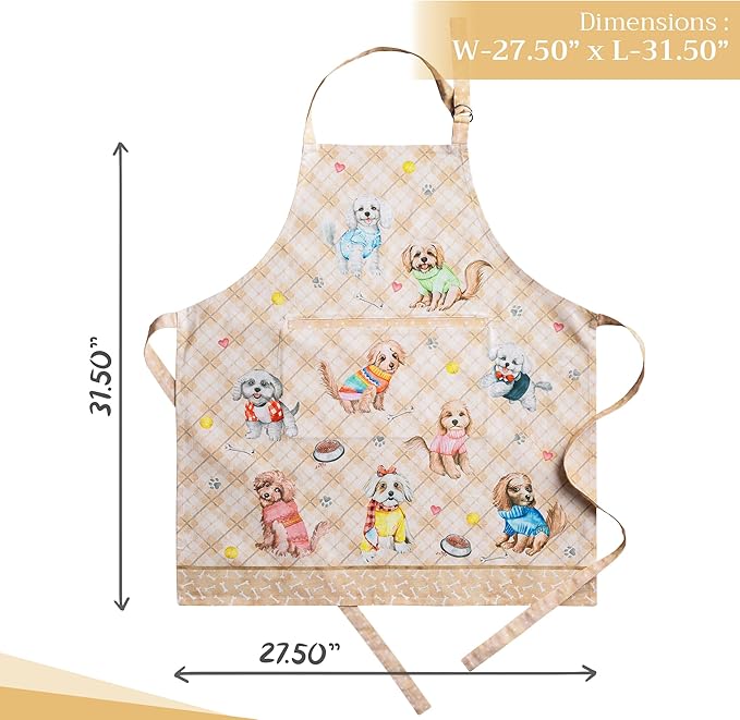 Maison d' Hermine 100% Cotton Apron for women with Pocket Kitchen Chef Apron for Men Cooking Spring Summer
