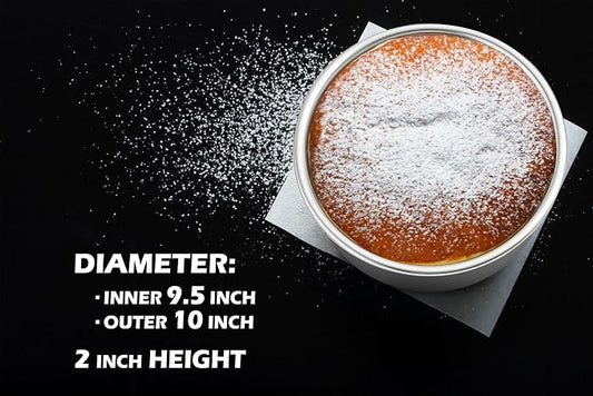 Leonyo 9½ Inch Round Cake Pans 4 Pack, Stainless Steel Layer Cake Pans 9½Inch Round Tins Set for Baking, Metal Circle Tin for Birthday Wedding Party, Dishwasher Oven Safe