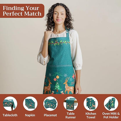 Maison d' Hermine 100% Cotton Apron for women with Pocket Kitchen Chef Apron for Men Cooking Spring Summer
