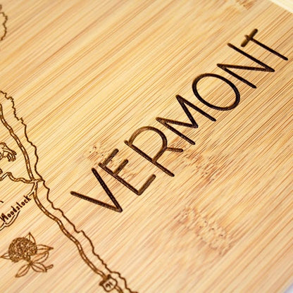 Totally Bamboo A Slice of Life Vermont State Serving and Cutting Board, 11" x 8.75"