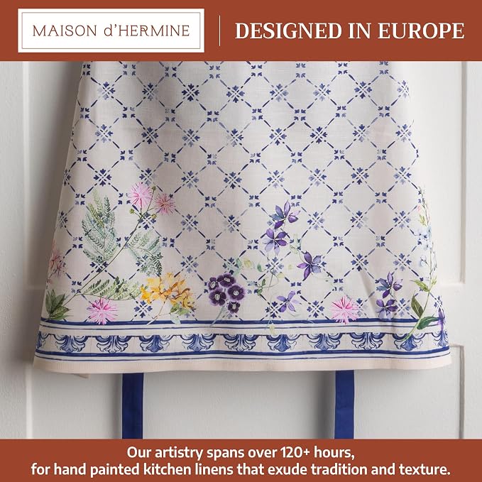 Maison d' Hermine 100% Cotton Apron for women with Pocket Kitchen Chef Apron for Men Cooking Spring Summer