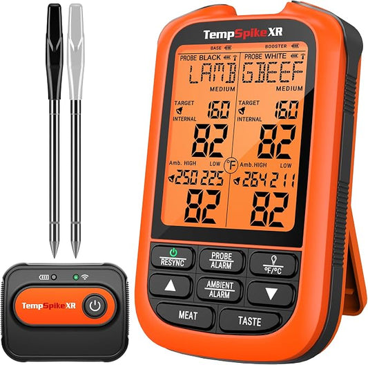 TempPro TempSpike 2000FT Wireless Meat Thermometer Digital with 2 Ultra-Thin Meat Probe, Grill Thermometer Wireless for Smoker, BBQ, Grill, Turkey Kitchent Gift for Dad Husband (Previously ThermoPro)