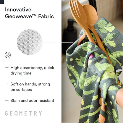 GEOMETRY Kitchen Tea Towels - Quick Dry Microfiber Dish Towels for Kitchen Spring Sprout, 18" x 30" 1 Pack