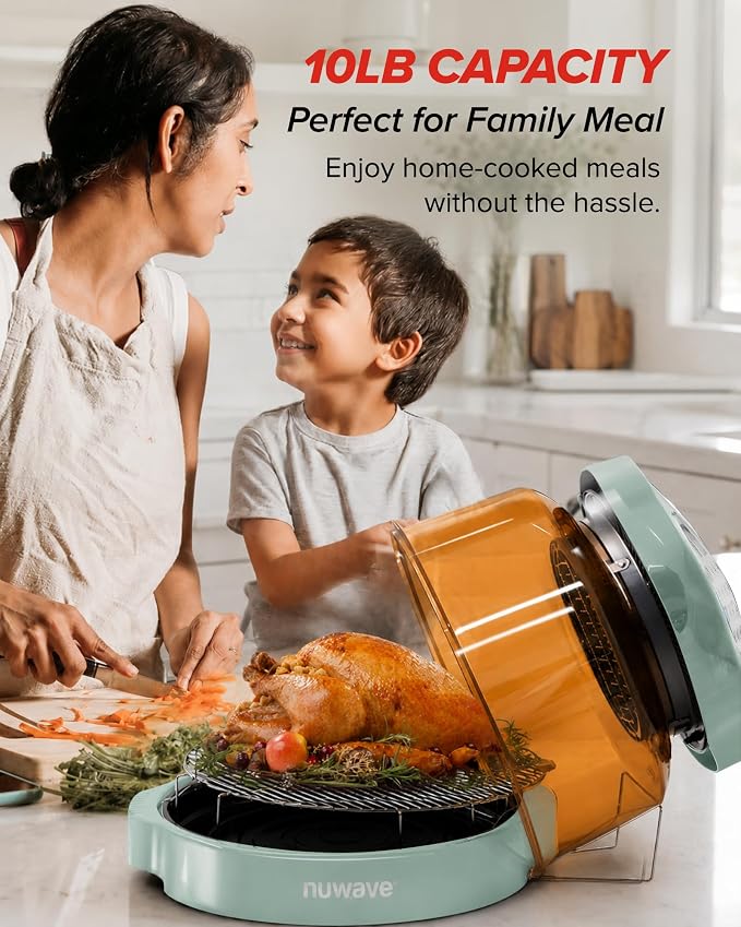Nuwave Pro Plus 2 Air Fryer Oven, Infrared Countertop Convection, No Defrost No Preheat, Triple Combo Heating, 10-in-1 Multicooker, PFAS & BPA Free, 10LB Capacity, Dishwasher Safe Parts, 20660V03M