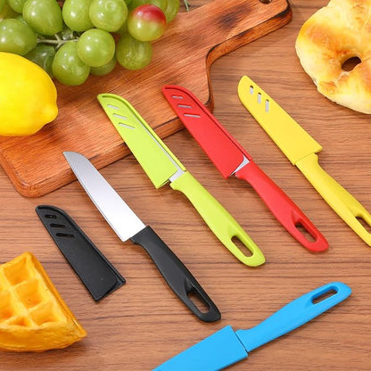 Lothee 20 Pcs Paring Knife Bulk, 5 Colors Fruit & Vegetable Knife, Stainless Steel, Ultra Sharp, Plastic Handle, 3.94 Inches