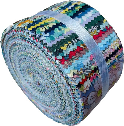 40 Strip Jelly Roll Fabric Strips for Sewing, 100% Cotton for Quilting Crafting, Precut Bundles2.5 x 44" 40 Colors Printed Fabric