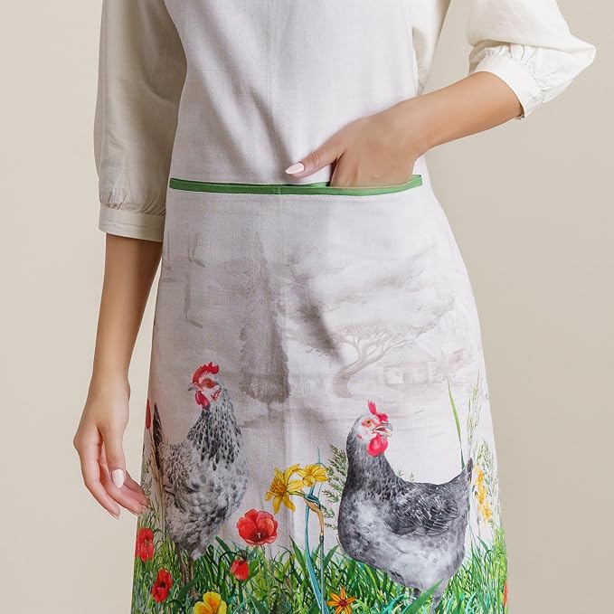 Maison d' Hermine 100% Cotton Apron for women with Pocket Kitchen Chef Apron for Men Cooking Spring Summer