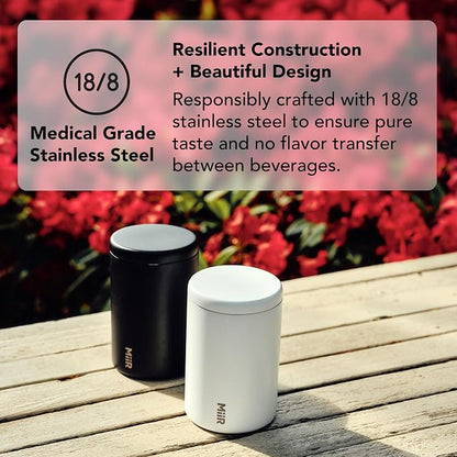 MiiR Airtight Coffee Canister, Portable Storage for Coffee, Tea, and Espresso, Stainless Steel Construction - Locks in Freshness for Your Favorite Beans and Leaves