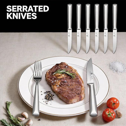 imarku Knife Set, 16 PCS High Carbon Japanese Stainless Steel Knife Sets for Kitchen with Block, Ultra Sharp Kitchen Knife Set with Sharpener Chef Knife Sets, Dishwasher Safe, Best Gifts